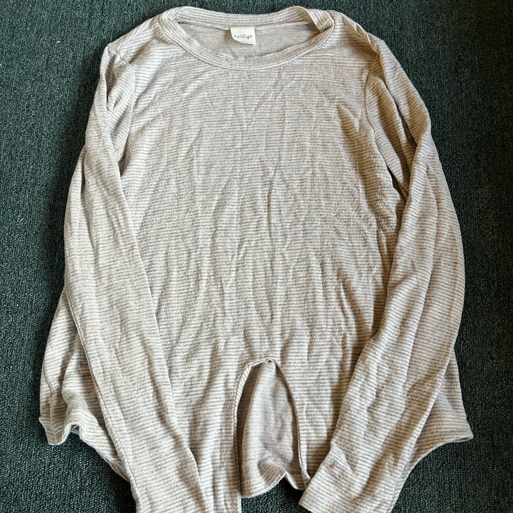 striped tie front sweater